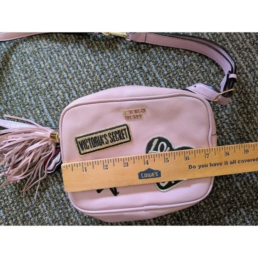 Victoria's Secret Pink Shoulder Bag Tassel Glitter Patch Accents Y2K Style Twee